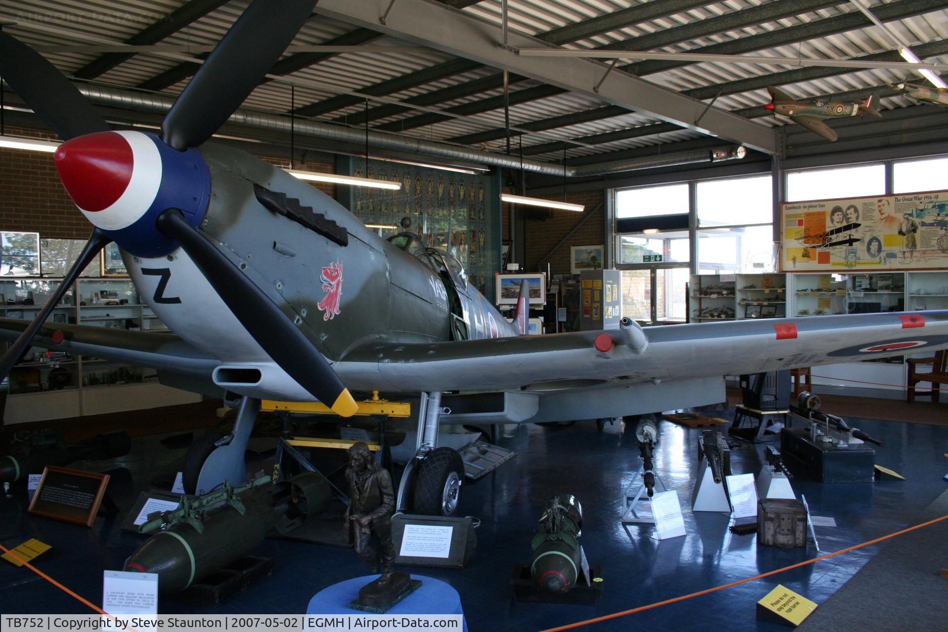 TB752, Supermarine 361 Spitfire LF.XVIe C/N CBAF.IX.4113, Hurricane & Spitfire Museum, Manston - Taken May 2007