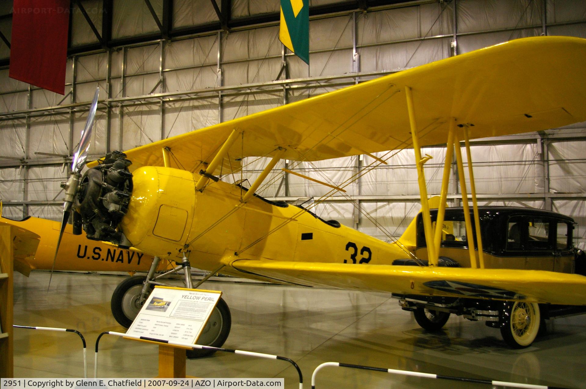 2951, Naval Aircraft Factory N3N-3 C/N Not found 2951, Yellow Peril at the Kalamazoo Air Zoo