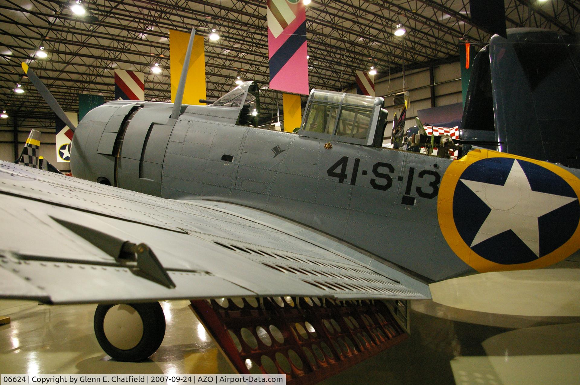 06624, Douglas SBD-3 Dauntless C/N 1439, SBD-3 at the Kalamazoo Air Zoo.  Found in Lake Michigan