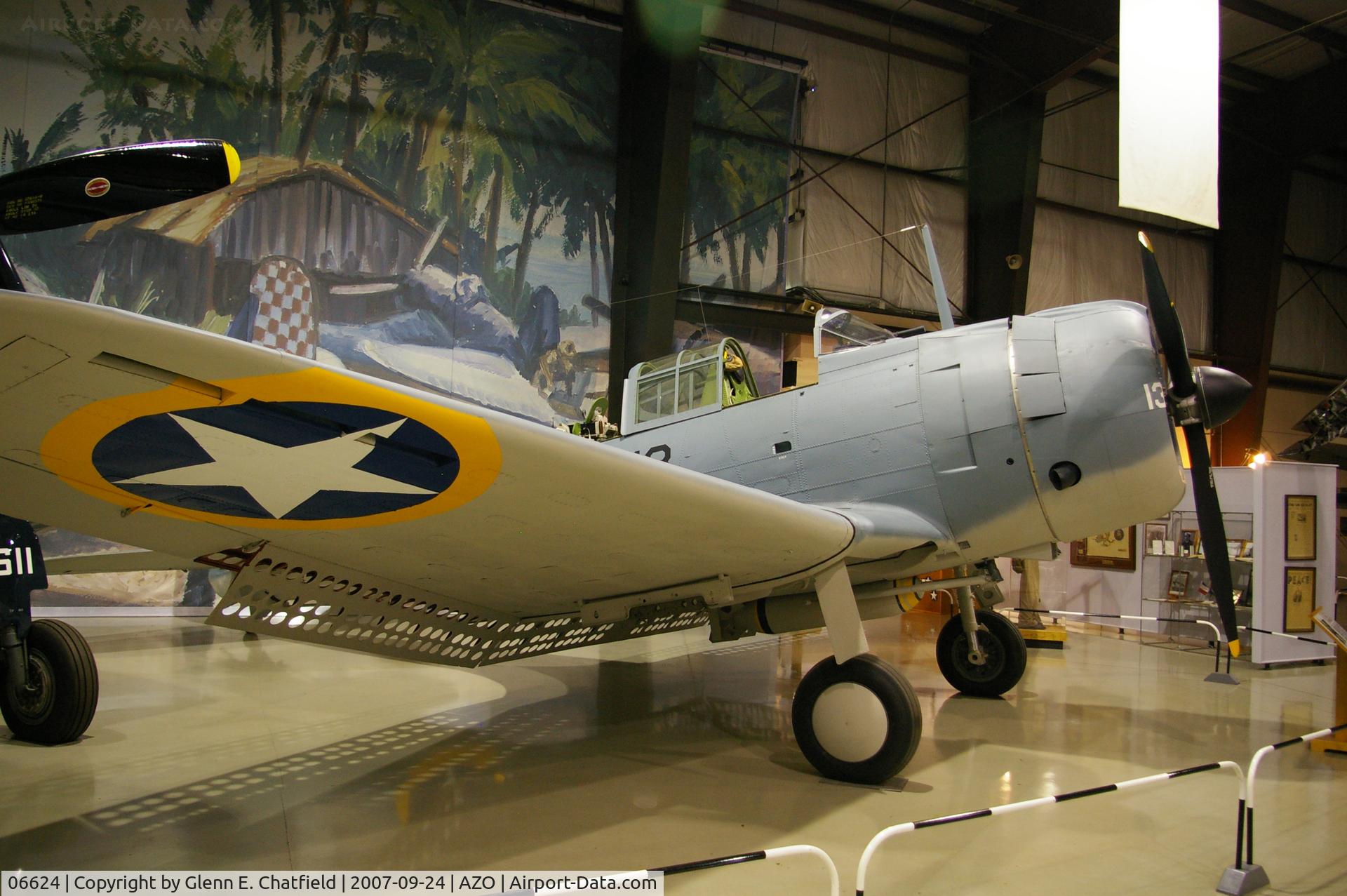 06624, Douglas SBD-3 Dauntless C/N 1439, SBD-3 at the Kalamazoo Air Zoo.  Found in Lake Michigan