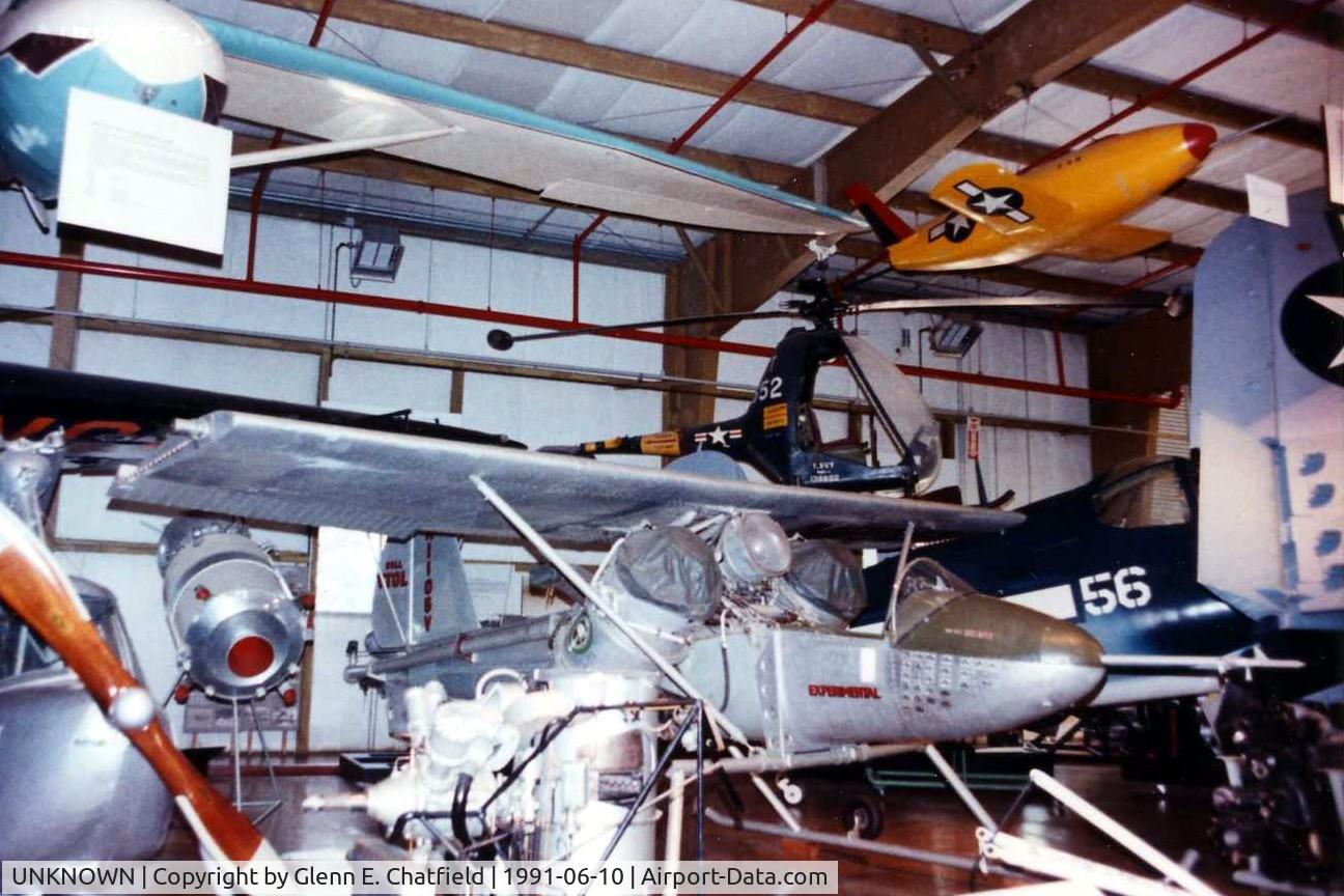 UNKNOWN, , Bell Air Test Vehicle (ATV), ex-N1105V.  At the National Air & Space Museum Garber Restoration Facility.  Uses two Fairchild J44 turbojets.  Schweizer sailplane fuselage, Cessna 170 wing.
