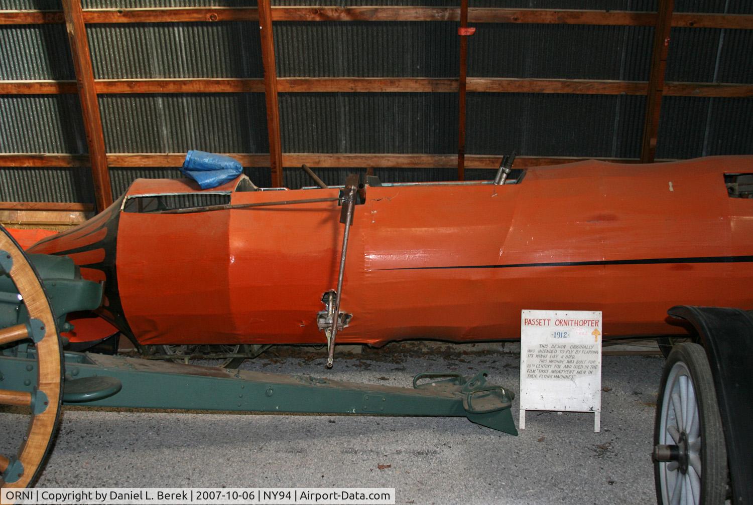 ORNI, 1965 H.J.B. Passat Passat Orni Ornithopter C/N 1, This reproduction was built for the film 'Those Magnificent Men in Their Flying Machines.'