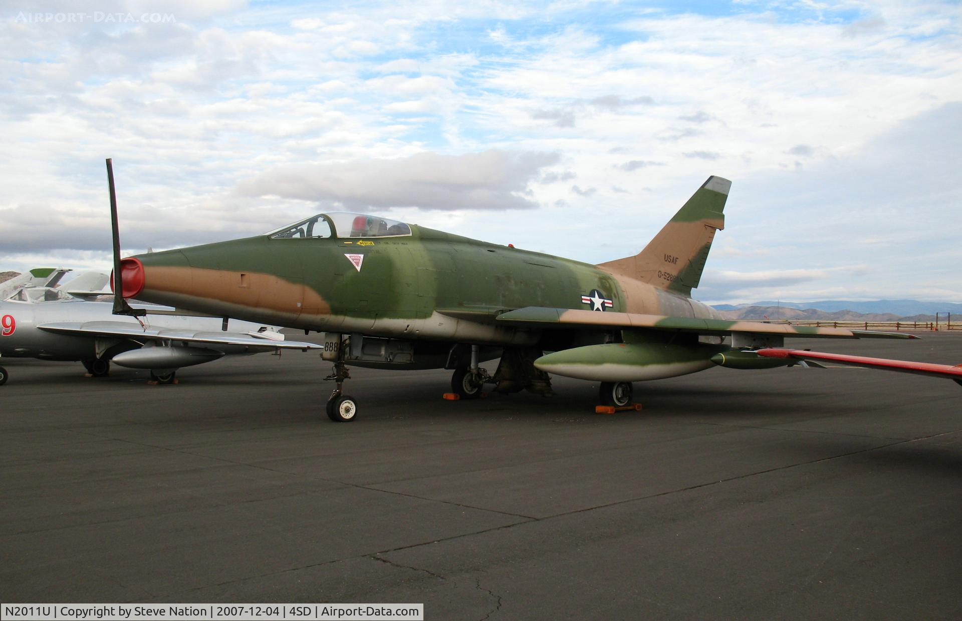 N2011U, 1955 North American F-100D Super Sabre C/N 224-155, North American F-100D 0-52888 Vietnam camo @ Reno-Stead