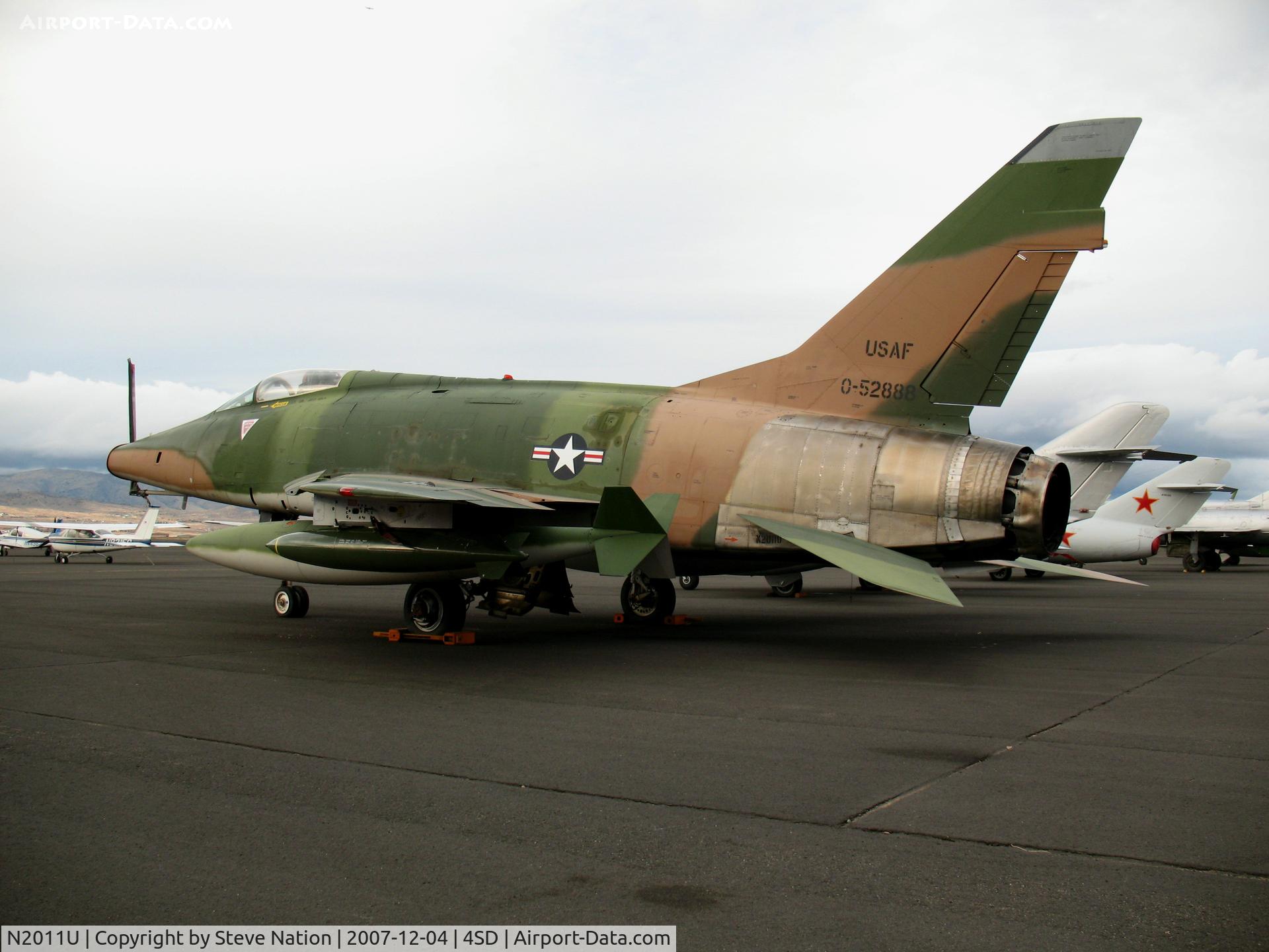 N2011U, 1955 North American F-100D Super Sabre C/N 224-155, North American F-100D 0-52888 Vietnam camo @ Reno-Stead