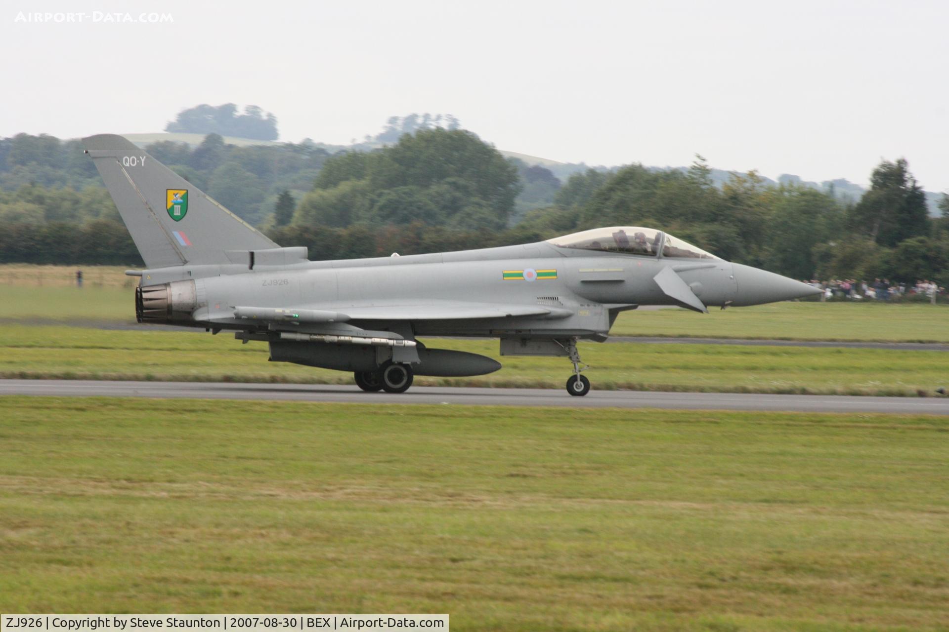 ZJ926, 2006 Eurofighter EF-2000 Typhoon F2 C/N 0083/BS017, RAF Benson Families Day, RAF Benson, Oxfordshire, England - August 2007