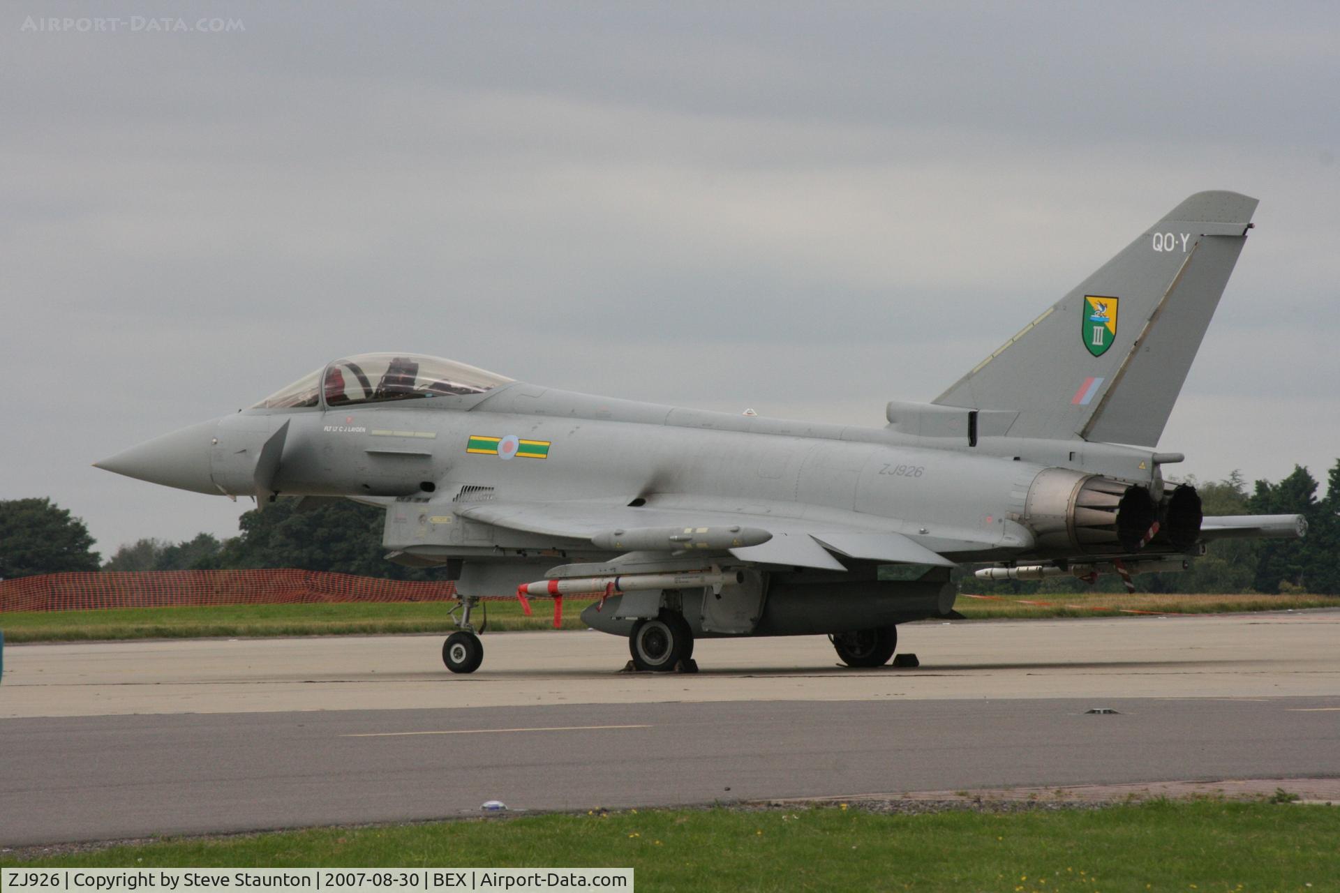 ZJ926, 2006 Eurofighter EF-2000 Typhoon F2 C/N 0083/BS017, RAF Benson Families Day, RAF Benson, Oxfordshire, England - August 2007