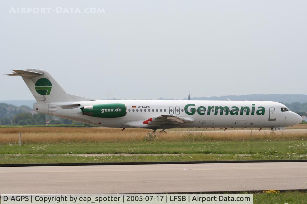 D-AGPS, 1992 Fokker 100 (F-28-0100) C/N 11399, Germania Fokker 10 taxo on bravo