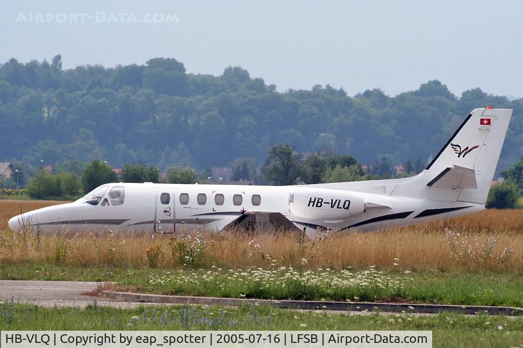HB-VLQ, 1982 Cessna 550 Citation II C/N 550-0324, landing on rwy 16 - need a grass-cutter