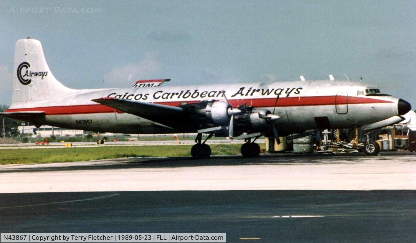 N43867, Douglas VC-118A Liftmaster (DC-6A) C/N 44624, Caicos Caribbean Airways C-118A was memorable as one of the first aircraft I saw on my very first visit to the USA in 1989