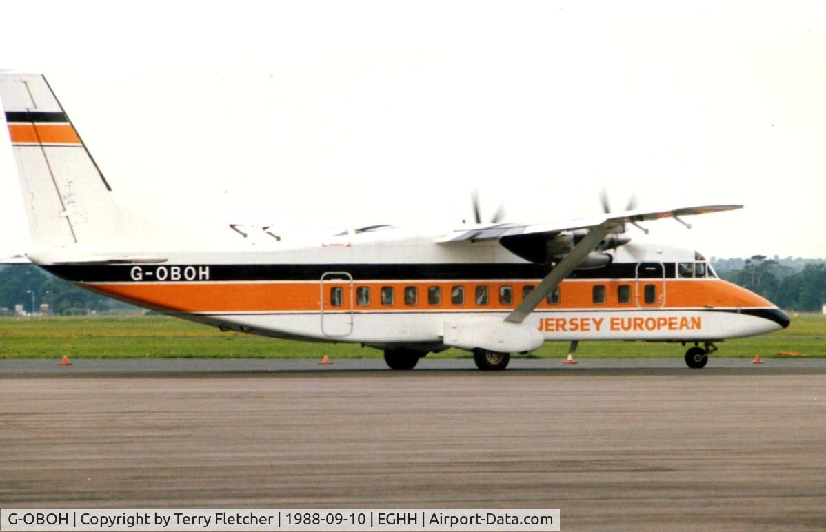 G-OBOH, 1986 Short 360-100 C/N SH.3713, Jersey European operated this Shorts 360 out of Bournemouth in 1988