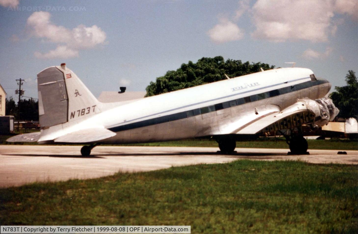 N783T, 1941 Douglas DC3C C/N 4219, This sorry looking DC3 was photographed at Opa Locka in 1999