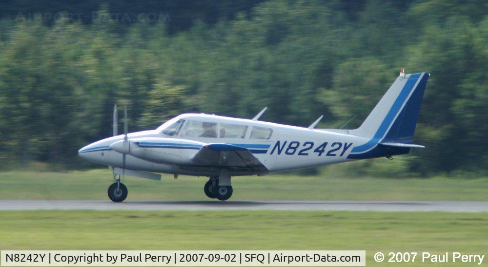 N8242Y, 1966 Piper PA-30 Twin Comanche Twin Comanche C/N 30-1368, I found it interesting that the mains lifted before the nosewheel rotates