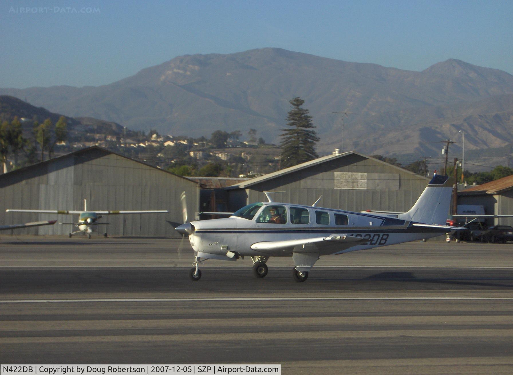 N422DB, 1978 Beech A36 Bonanza 36 C/N E-1386, 1978 Beech A36 BONANZA, Continental IO-520 285 Hp, takeoff roll Rwy 22