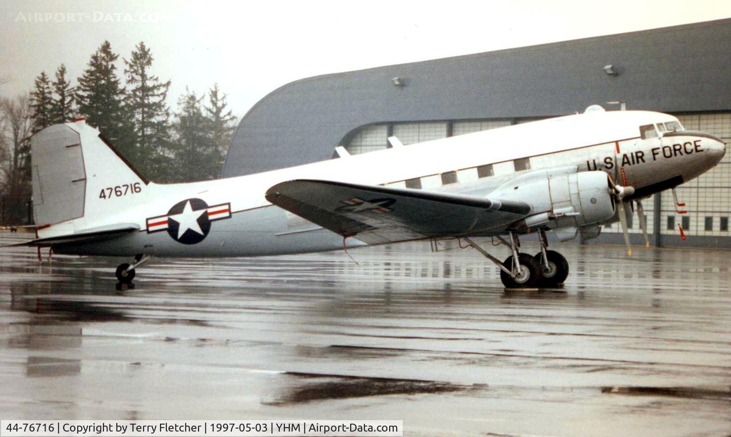 44-76716, 1944 Douglas DC3C-S4C4G (TC-47B-30-DK) C/N 33048, This DC-3 was outside the Aircraft Museum adjacent to Hamilton International Airport, Canada