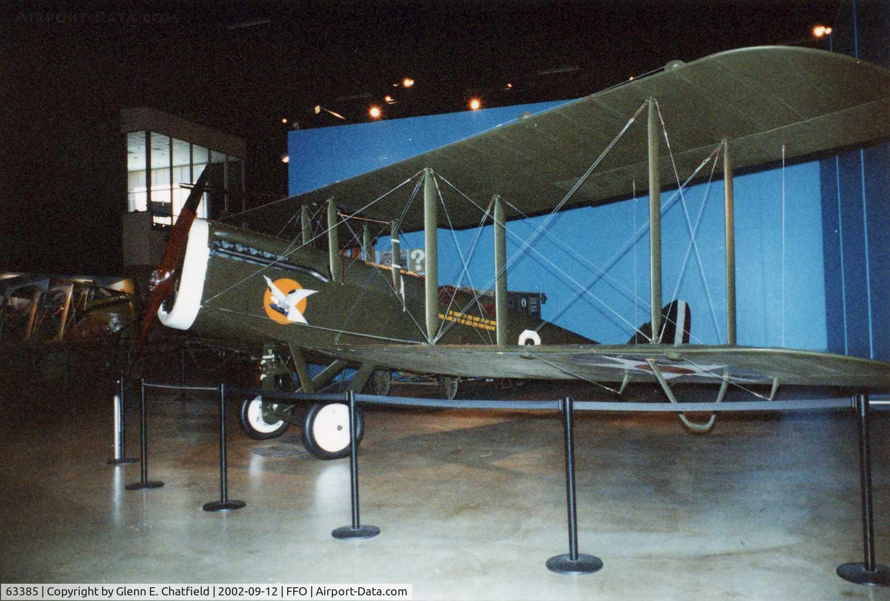 63385, Airco DH4B C/N Not found 63385, Replica DeHavilland DH-4B at the National Museum of the U.S. Air Force, marked as one used by 12th Aero Squadron in 1920 