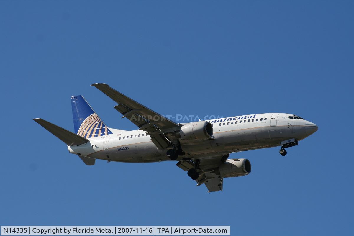 N14335, 1986 Boeing 737-3TO C/N 23573, Continental