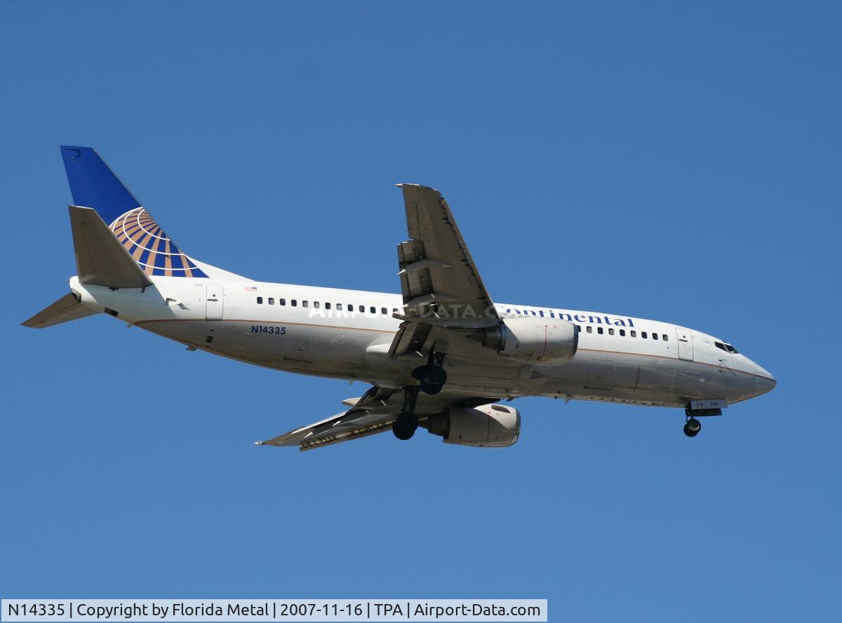 N14335, 1986 Boeing 737-3TO C/N 23573, Continental