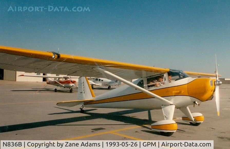 N836B, 1950 Luscombe 8F Silvaire C/N 6768, At Grand Prairie Municipal