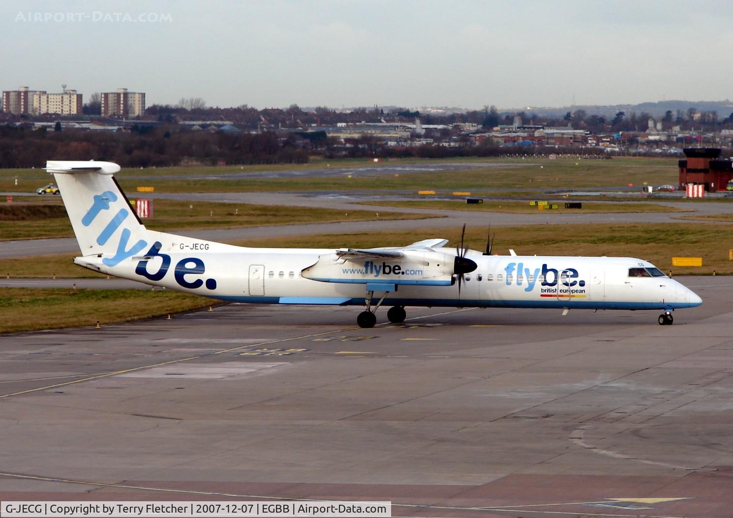 G-JECG, 2004 De Havilland Canada DHC-8-402Q Dash 8 C/N 4098, at Birmingham International on 7th Dec 2007