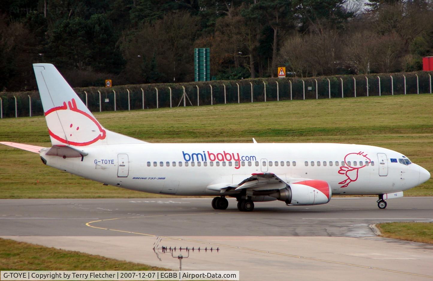 G-TOYE, 1995 Boeing 737-33A C/N 27455, BMI Baby's B737 at Birmingham International on 7th Dec 2007