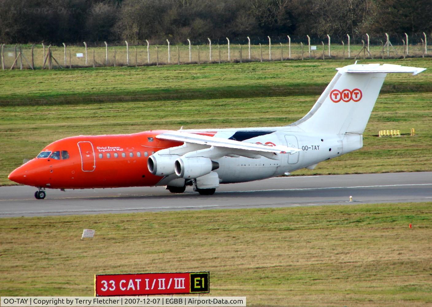 OO-TAY, 1993 British Aerospace BAe.146-200QC C.3 Quick Change C/N E2211, TNT Belgium BAE 146 (c/n e2211) departs  BHX