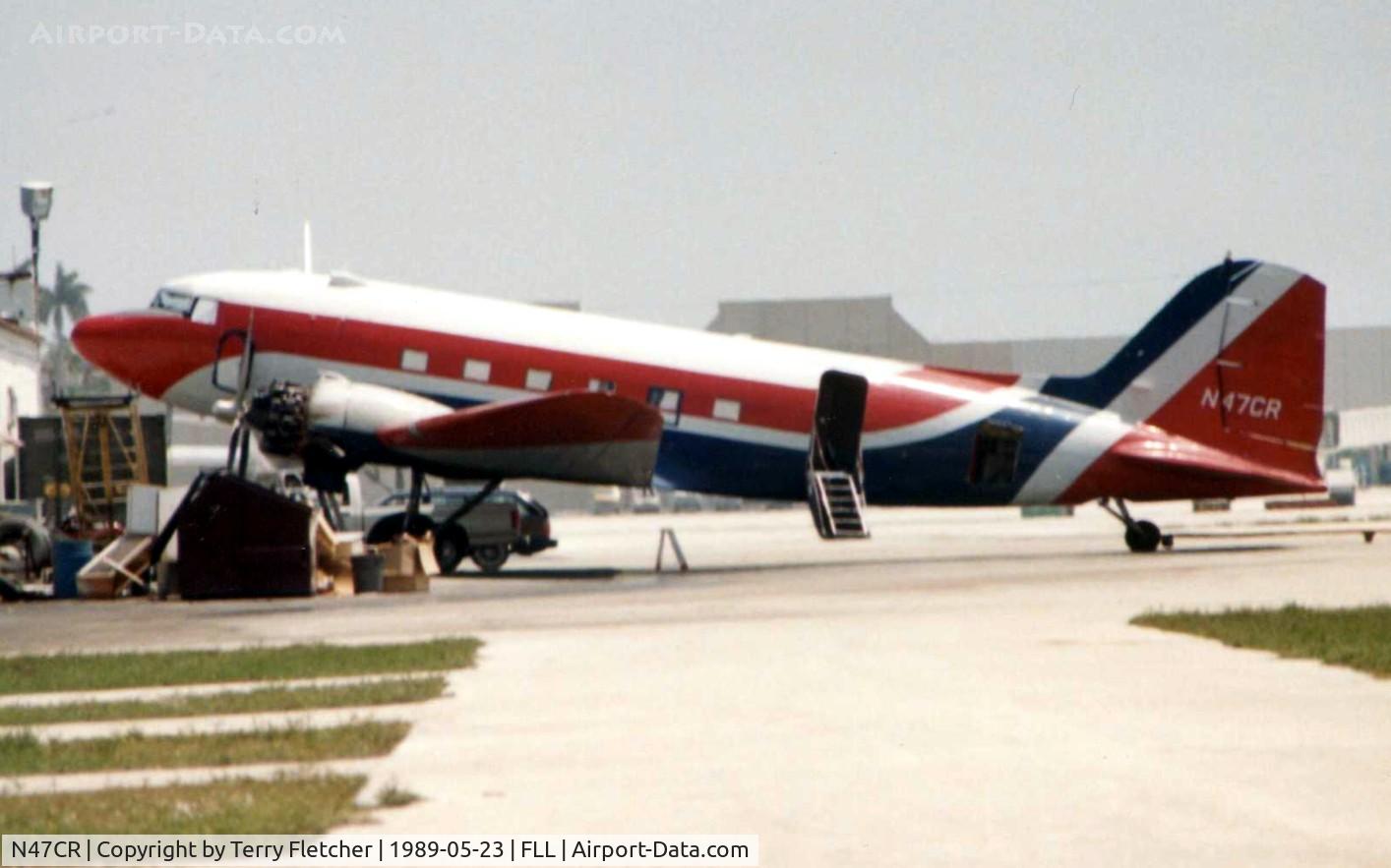 N47CR, 1943 Douglas DC-3C C/N 19770, This old timer was photographed at FLL in 1989