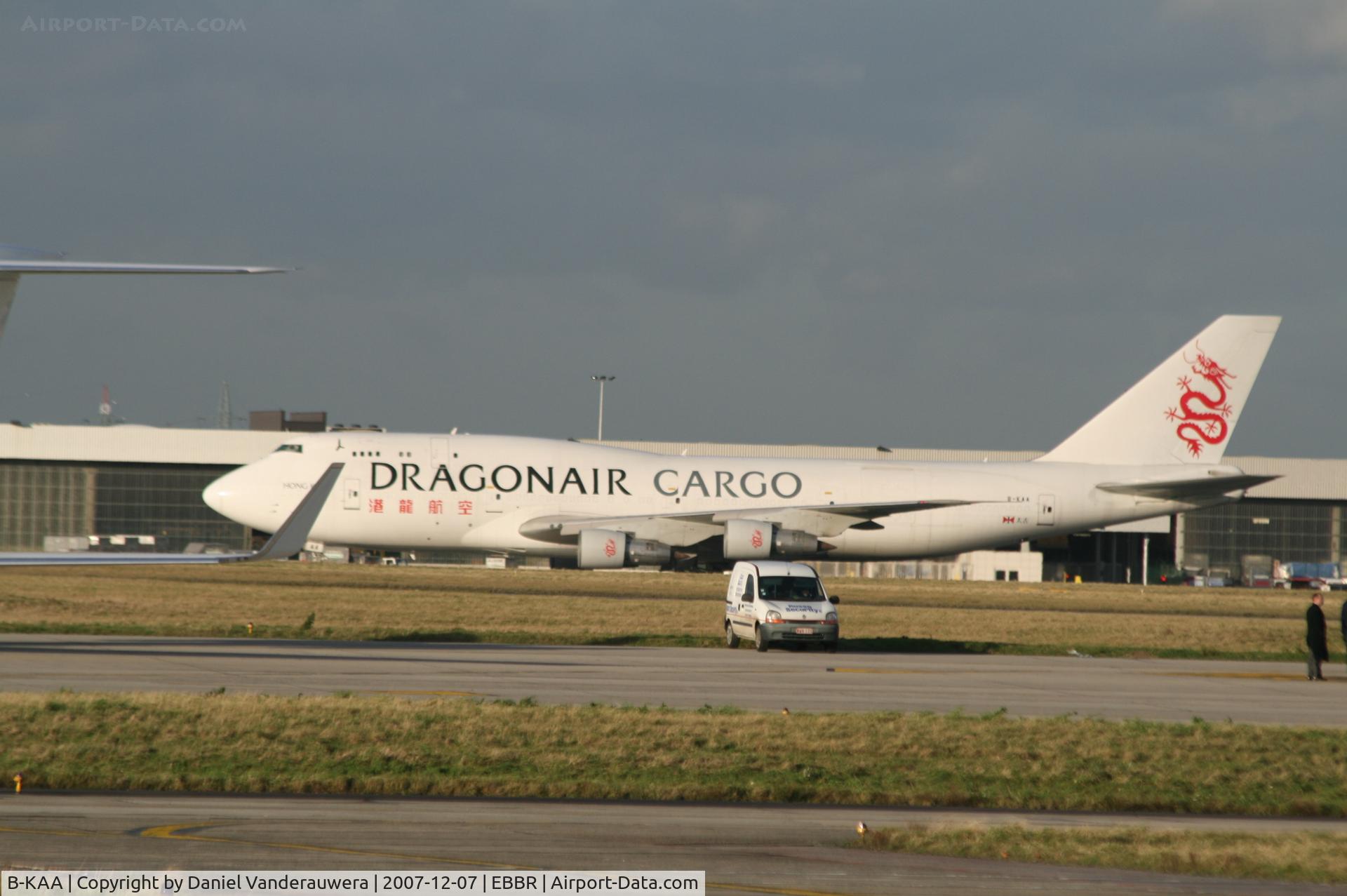 B-KAA, 1987 Boeing 747-312 C/N 23769, taxiing to BRUCARGO apron