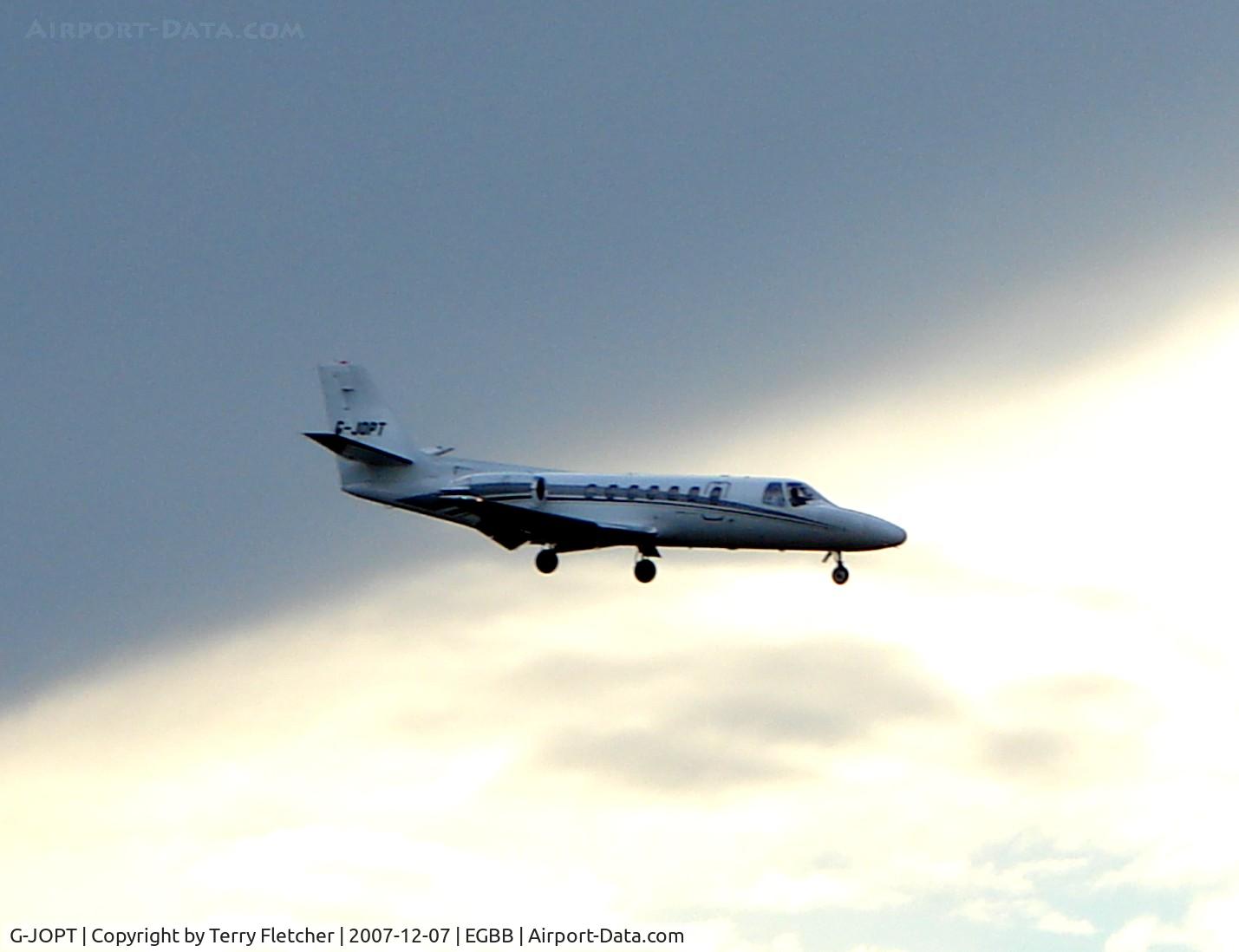 G-JOPT, 1992 Cessna 560 Citation V C/N 560-0159, This Citation used callsign 'Airtax' when it landed at BHX