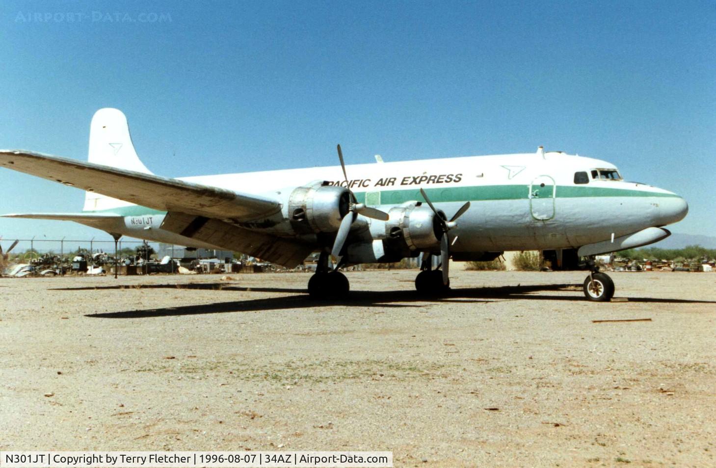 N301JT, 1944 Douglas C-54B Skymaster C/N 18375, This Douglas C54B-DC of Pacific Air Express was photographed at Chandler Memorial in 1996