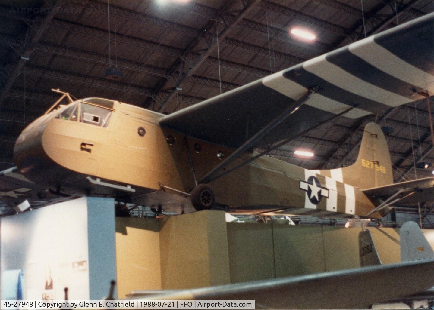 45-27948, 1945 Waco CG-4A-GN C/N Not found 45-27948, CG-4A built by Gibson Refridgerator at the National Museum of the U.S. Air Force