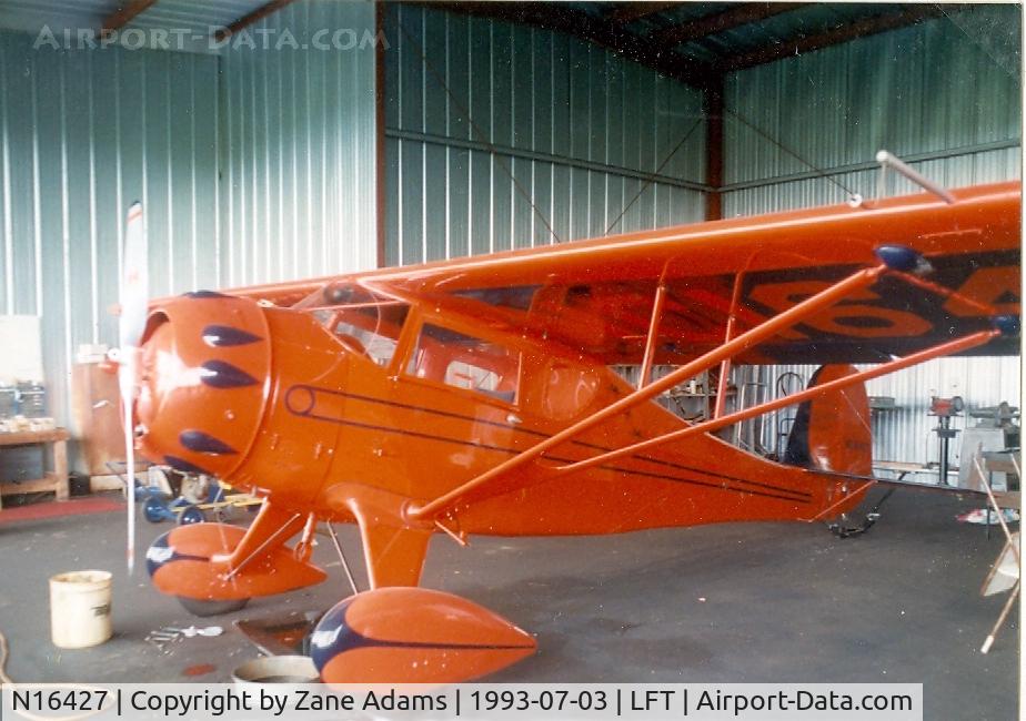 N16427, 1937 Monocoupe 90A C/N A-754, At Lafayette, LA - In Red!