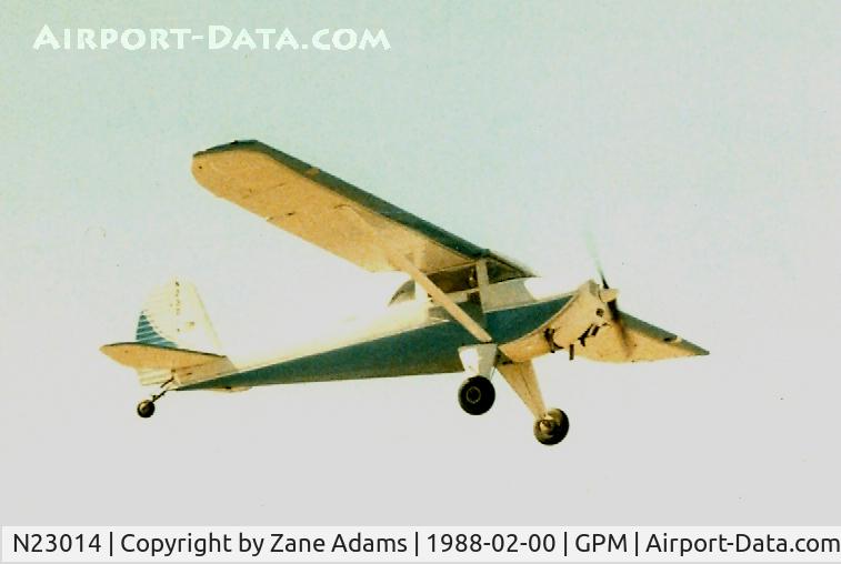 N23014, 1939 Luscombe 8A C/N 937, Departing Grand Prairie Municipal - N-Number written on back of photo