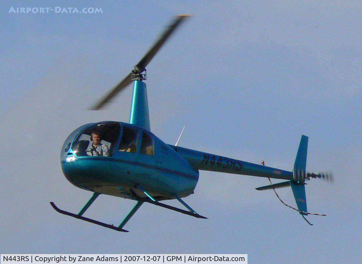 N443RS, 2007 Robinson R44 II C/N 11839, Landing at Grand Prairie Municipal