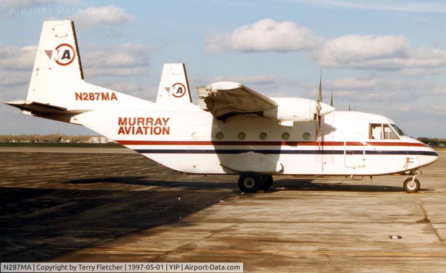 N287MA, 2007 Piper PA-46-500TP C/N 4697319, These marks were previously worn by Murray Aviation's Casa C212-200 cn 287 pictured here at its home base of Detroit Willow Run in 1997
