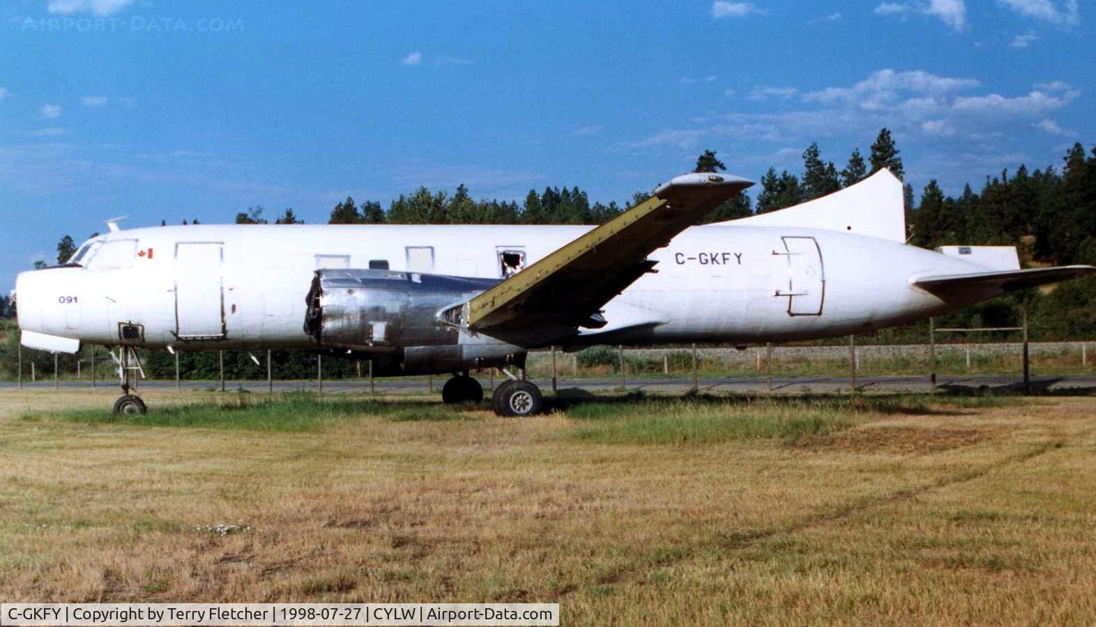 C-GKFY, 1954 Convair 340 C/N 91, In 1998 there were only remains of this classic aircraft when I got to photograph her at Kelowna