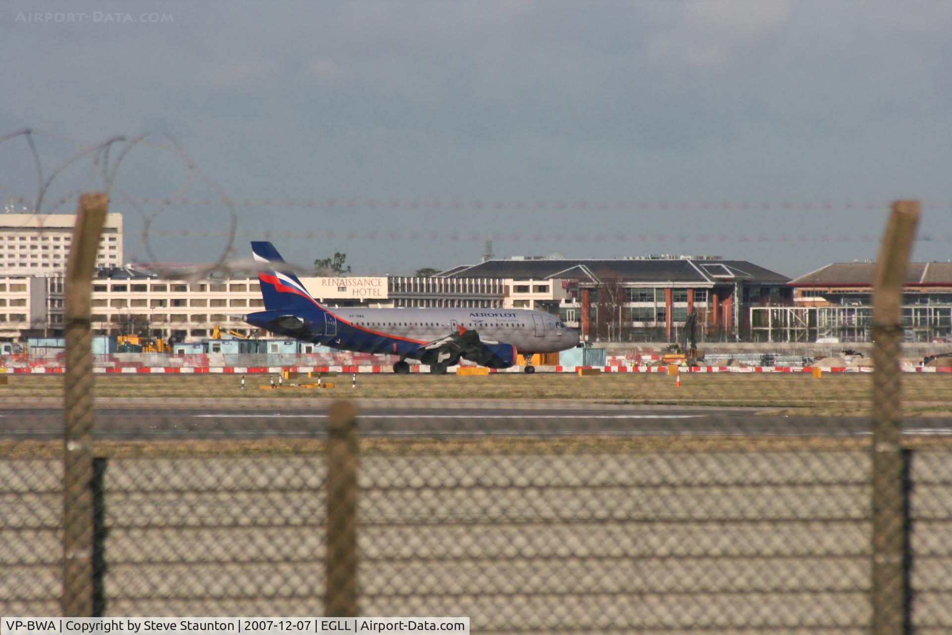 VP-BWA, 2003 Airbus A319-111 C/N 2052, Taken at Heathrow Airport 07 December 2007