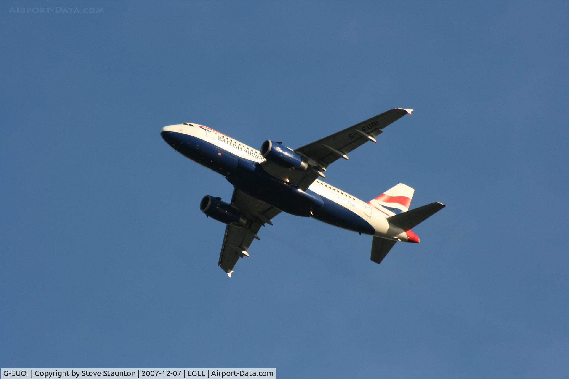 G-EUOI, 2001 Airbus A319-131 C/N 1606, Taken at Heathrow Airport 07 December 2007