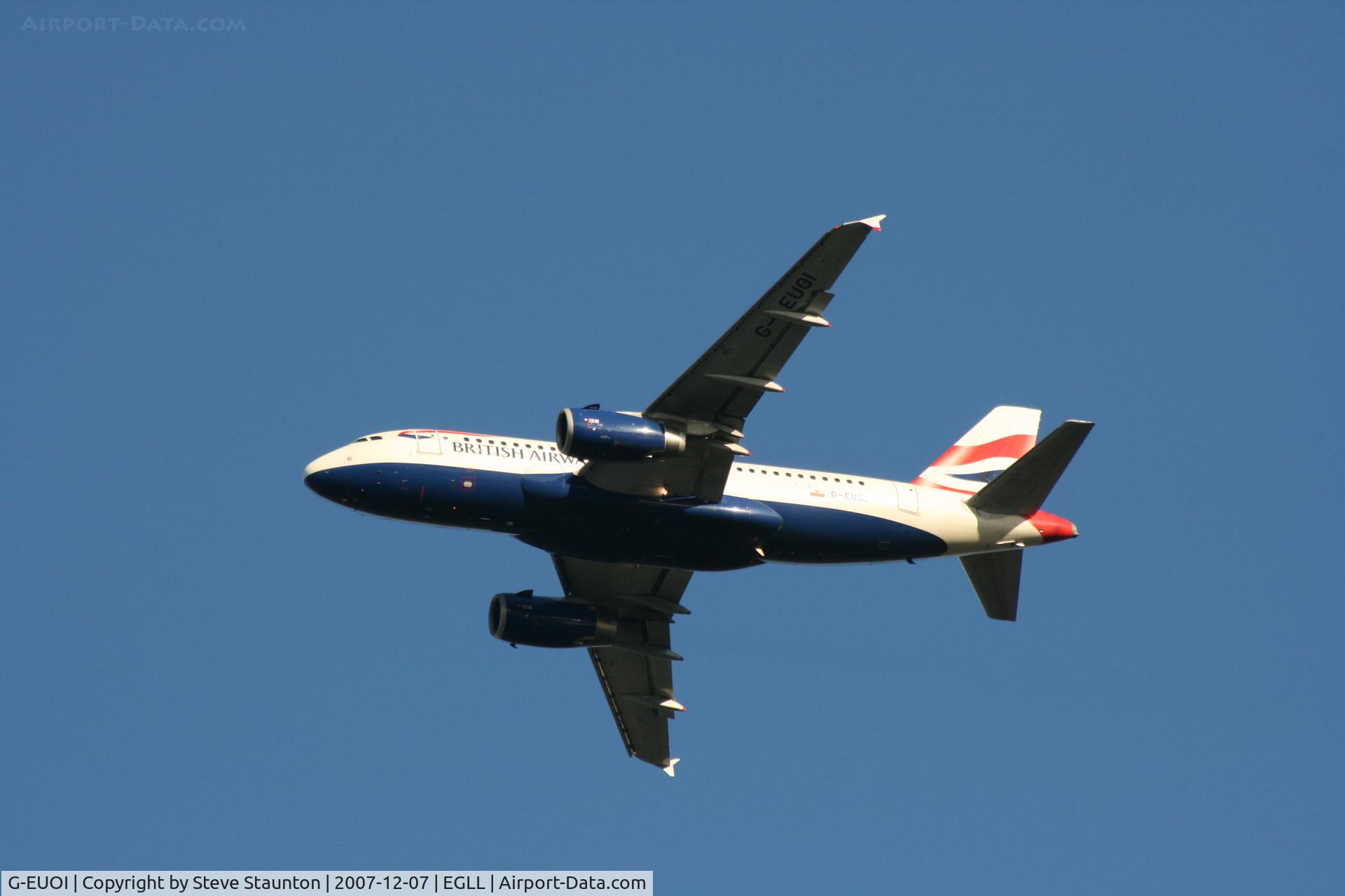 G-EUOI, 2001 Airbus A319-131 C/N 1606, Taken at Heathrow Airport 07 December 2007