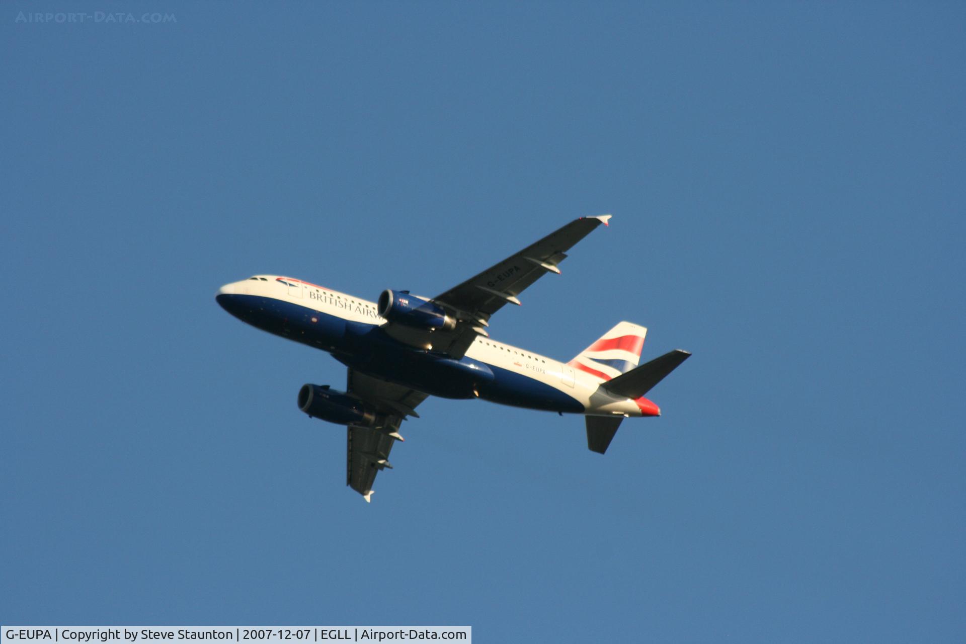 G-EUPA, 1999 Airbus A319-131 C/N 1082, Taken at Heathrow Airport 07 December 2007