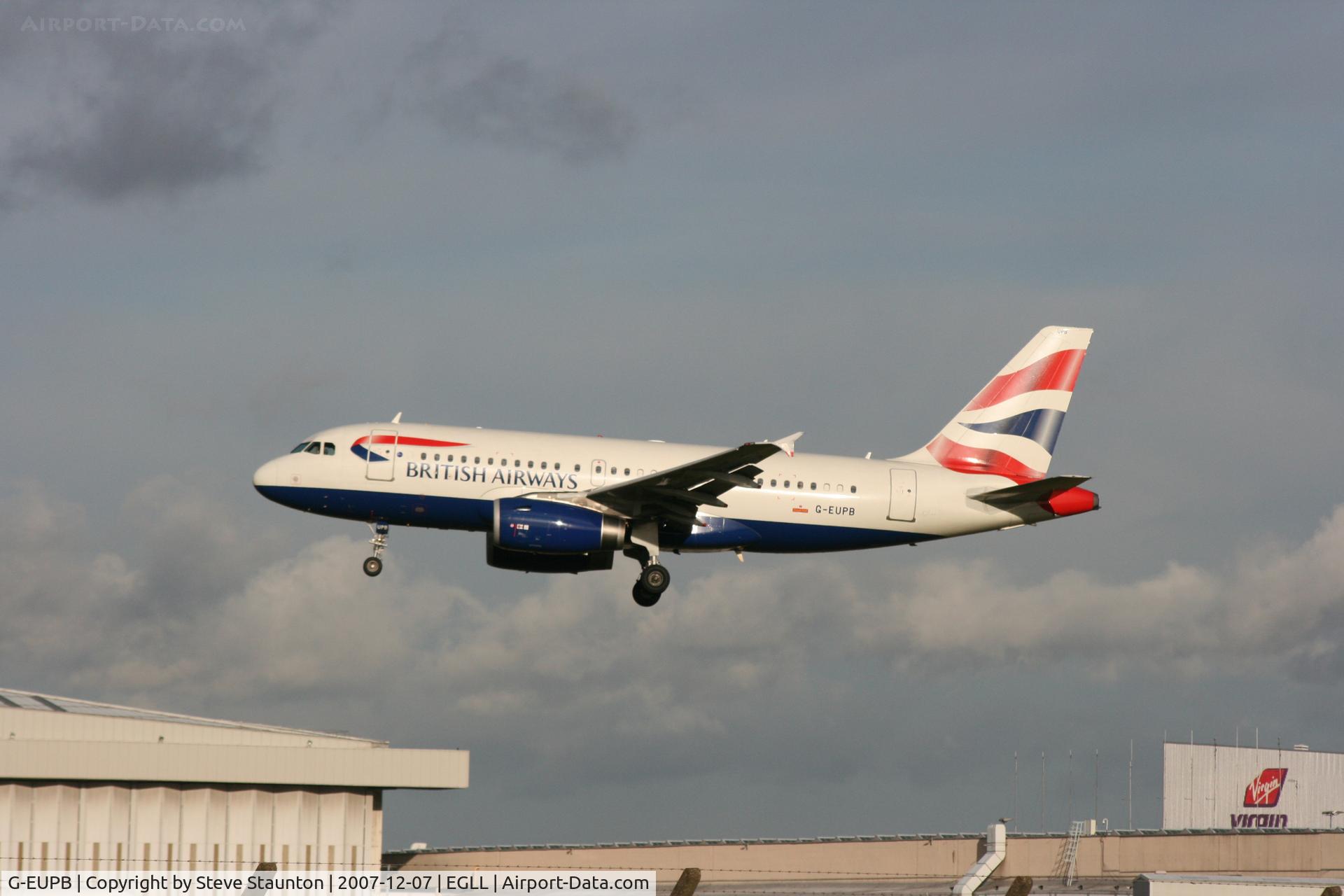 G-EUPB, 1999 Airbus A319-131 C/N 1115, Taken at Heathrow Airport 07 December 2007
