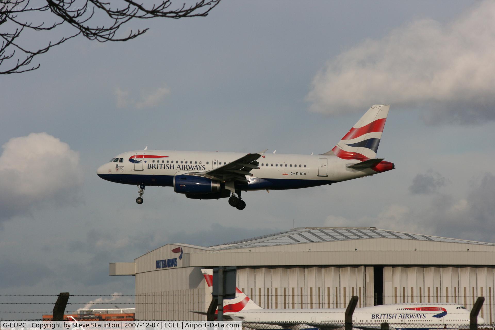 G-EUPC, 1999 Airbus A319-131 C/N 1118, Taken at Heathrow Airport 07 December 2007