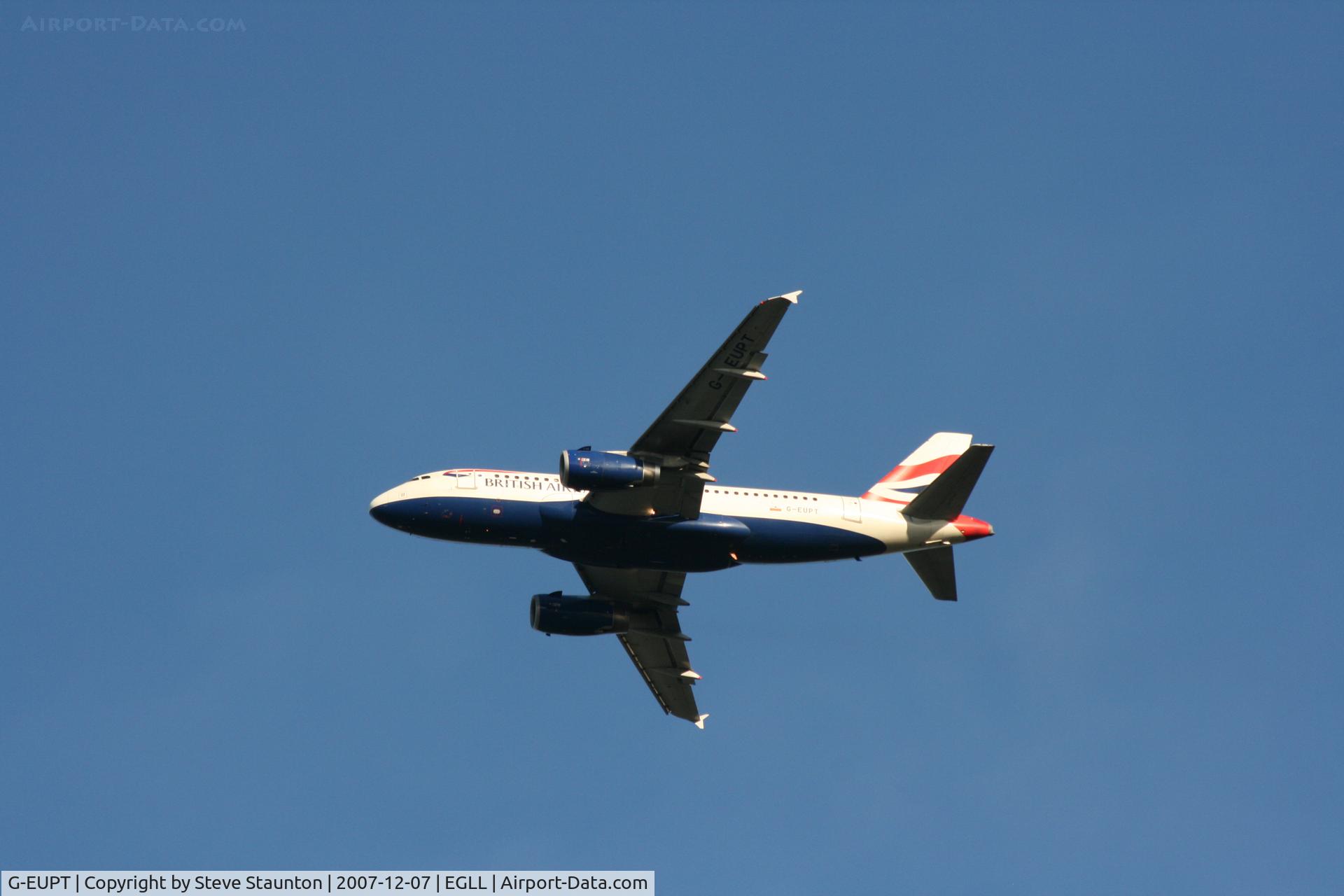 G-EUPT, 2000 Airbus A319-131 C/N 1380, Taken at Heathrow Airport 07 December 2007