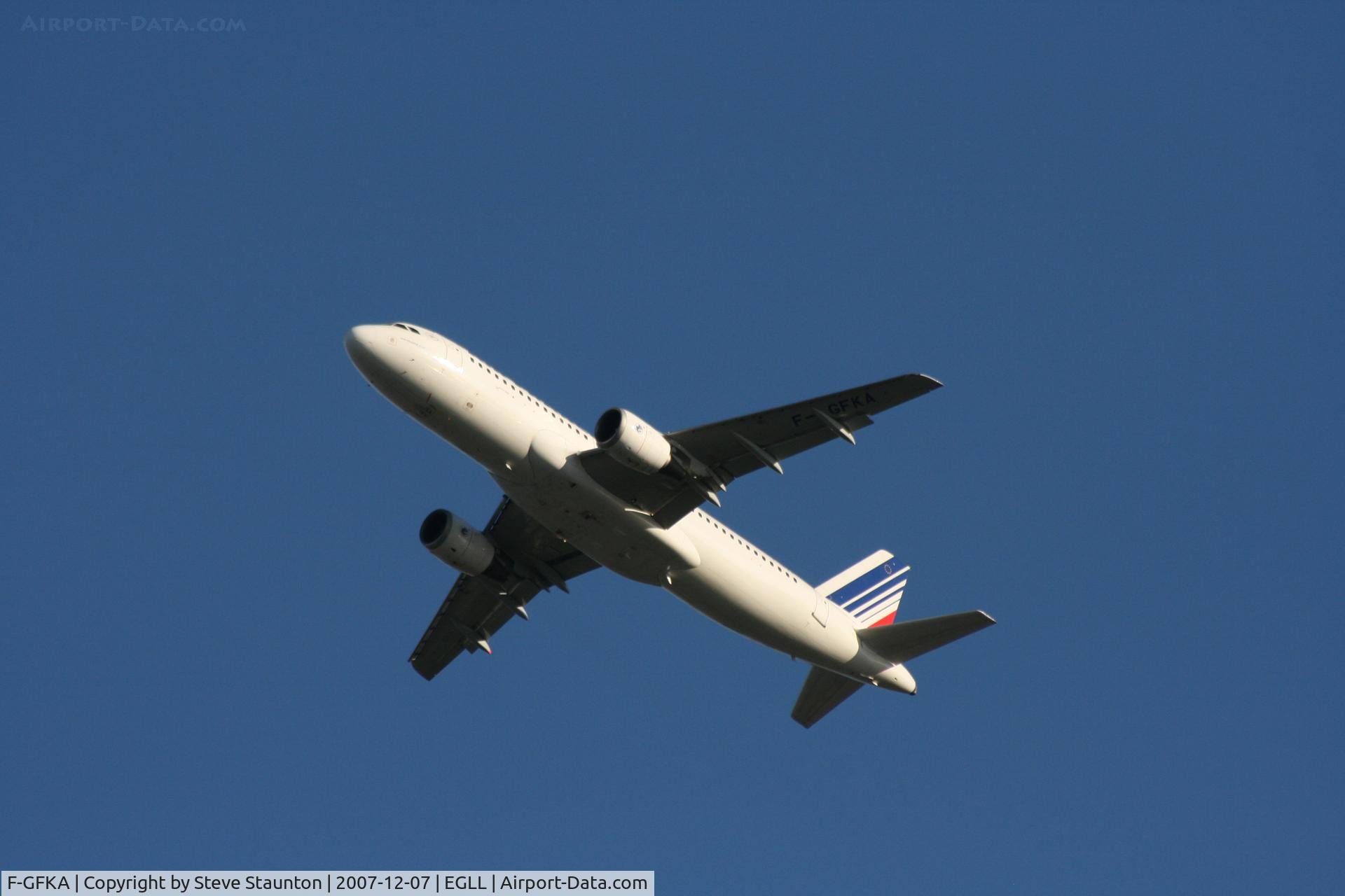 F-GFKA, 1987 Airbus A320-111 C/N 005, Taken at Heathrow Airport 07 December 2007
