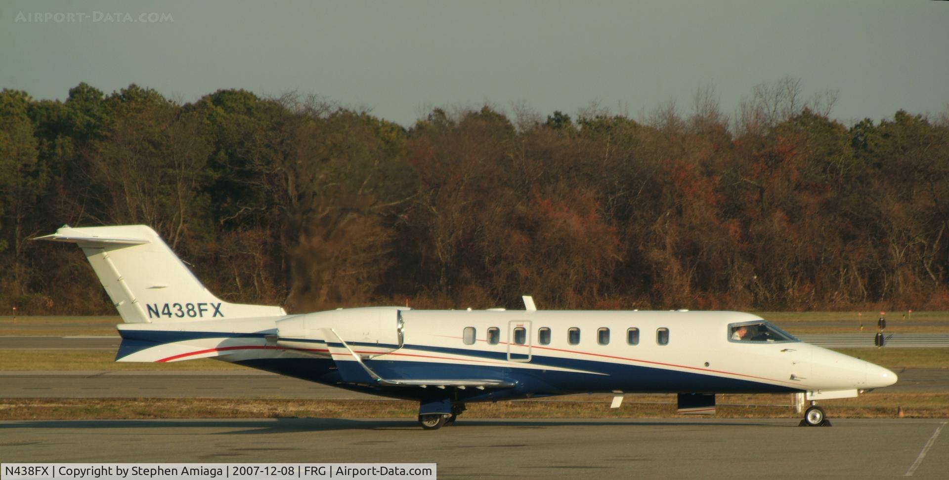 N438FX, 2007 Learjet 45 C/N 333, Lear on the ramp at Atlantic, getting ready to go.