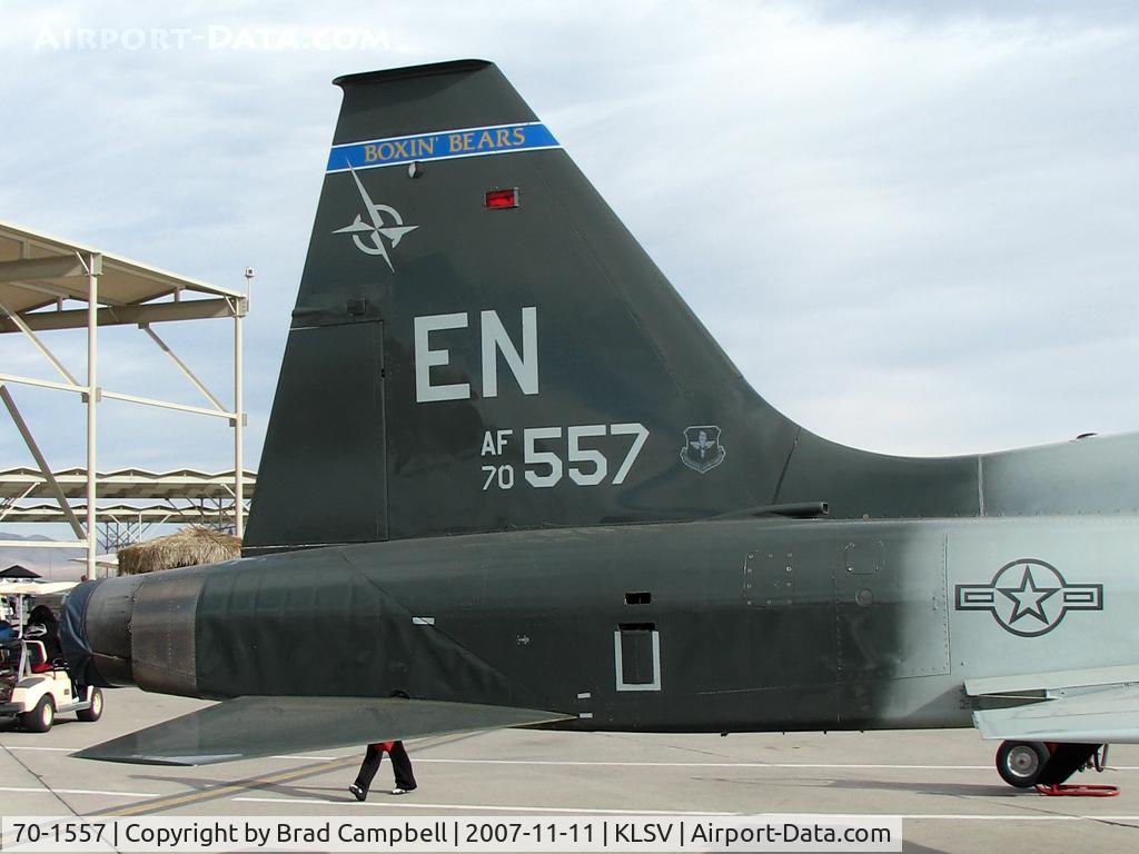 70-1557, 1970 Northrop T-38C Talon C/N T.6246, Markings on the extra fuel cell state this aircraft is from the Sheppard AFB 80th FTW based 90th FTS 'Boxing Bears'