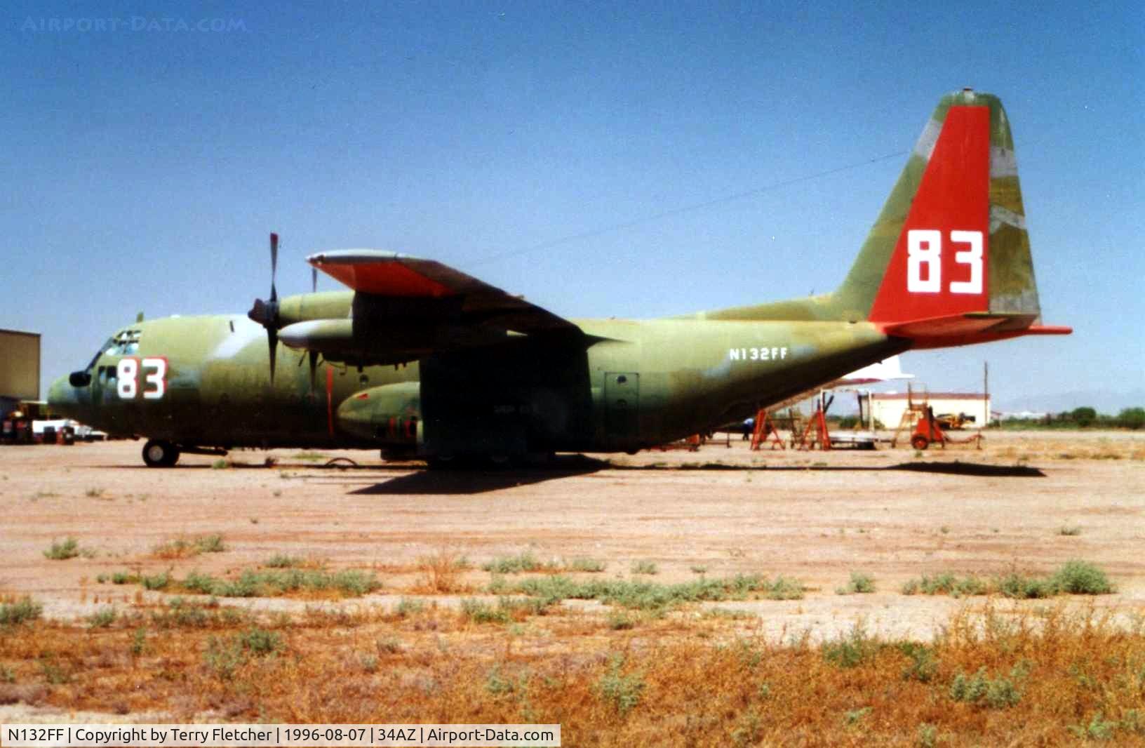 N132FF, Lockheed L182 Hercules C/N 3119, Hercules on the T & G ramp at Chandler Memorial  in 1996