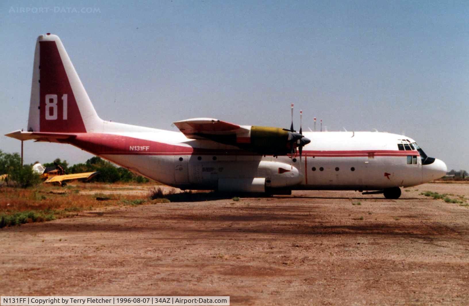 N131FF, 1957 Lockheed C-130A Hercules C/N 182-3138, Lockheed Hercules on the T&G Ramp at Chandler Memorial  in 1996