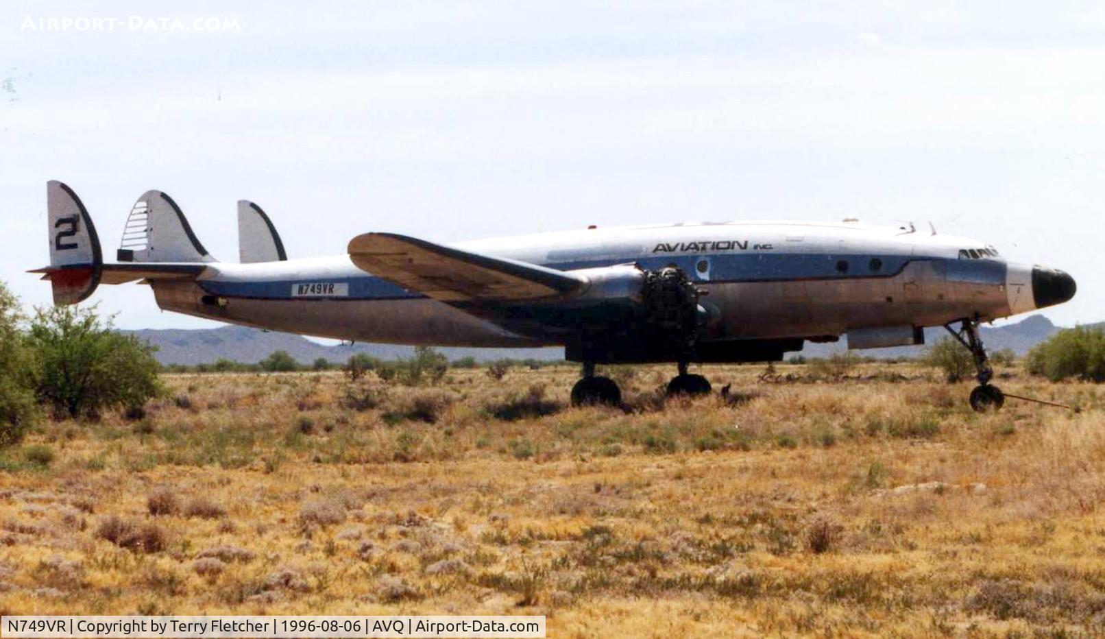 N749VR, 1949 Lockheed L-749-79 Constellation C/N 2604, This constellation sat at Avra Valley  in 1996 , but has since been restored and flown to Holland