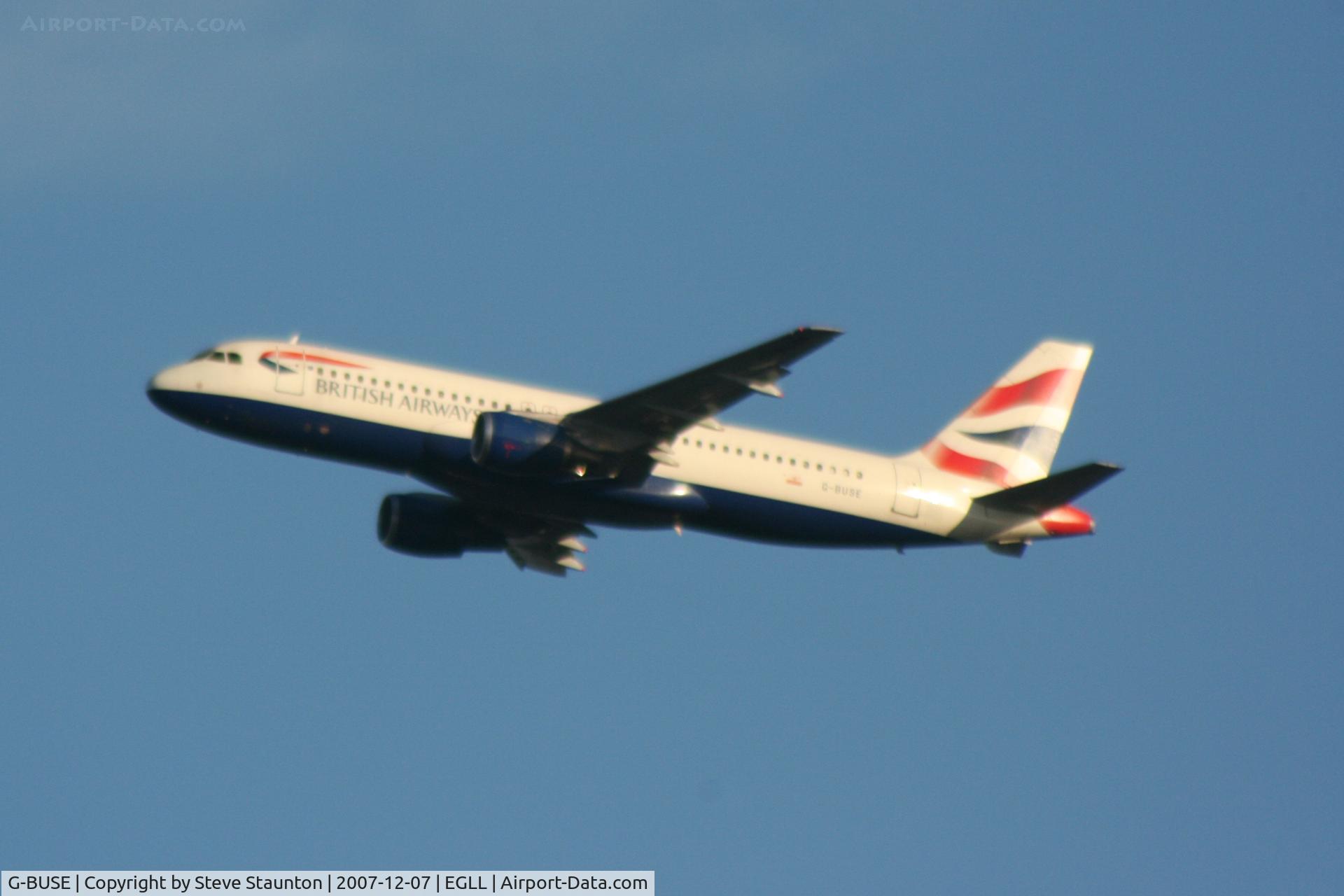 G-BUSE, 1988 Airbus A320-111 C/N 017, Taken at Heathrow Airport 07 December 2007