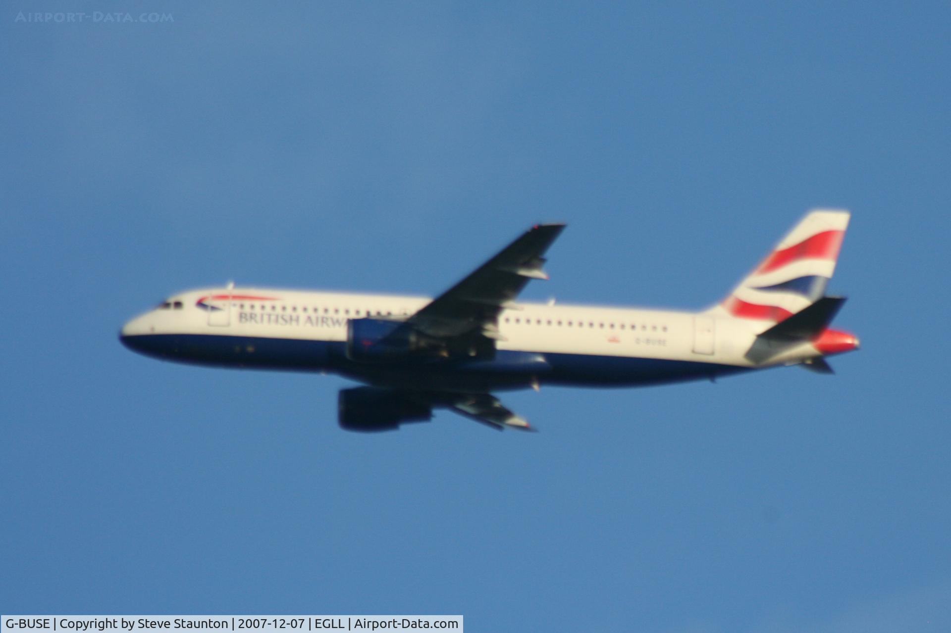 G-BUSE, 1988 Airbus A320-111 C/N 017, Taken at Heathrow Airport 07 December 2007